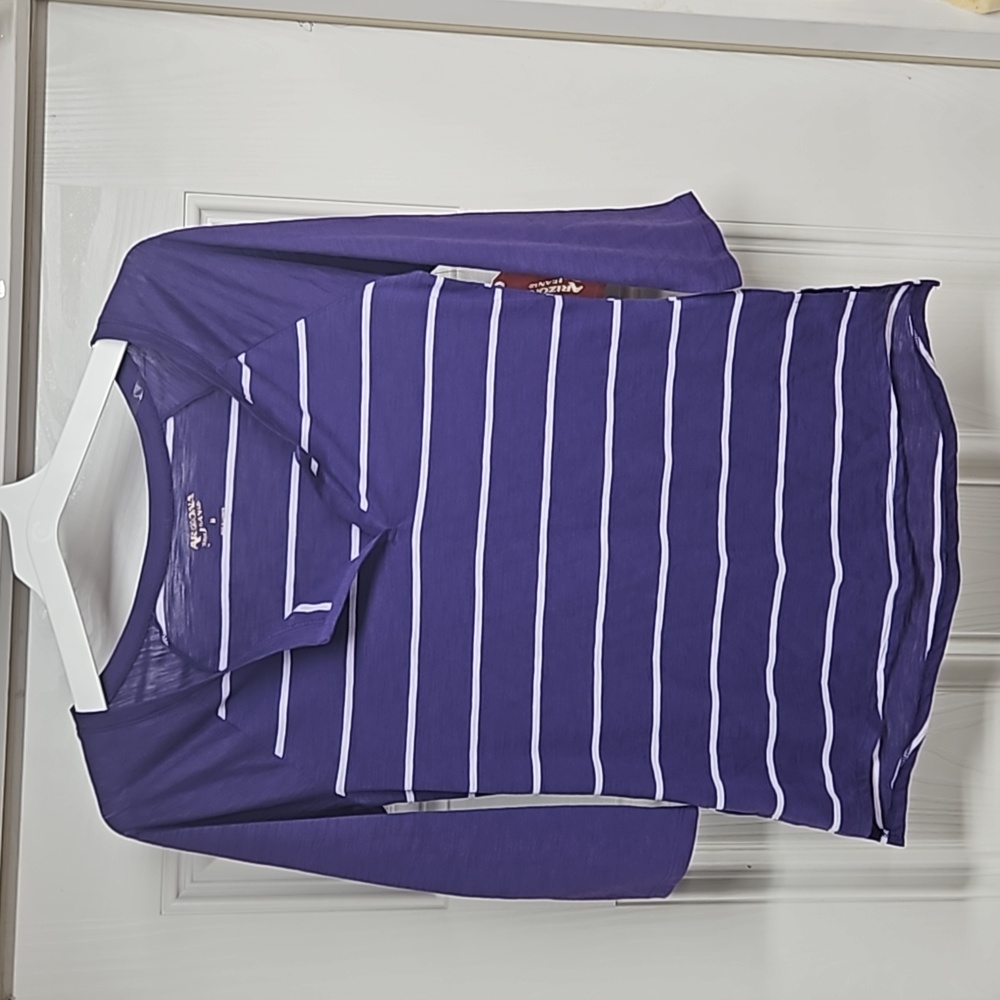 Purple striped 3/4 sleeve Arizona shirt